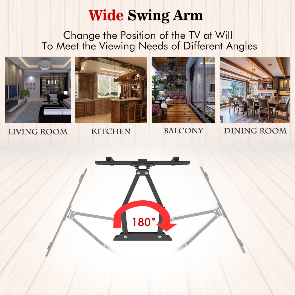 Zimtown Full Motion TV Wall Mount Bracket Tilt Swivel for LED LCD 26 37 40 42 46 47 50 55"
