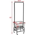 thumbnail image 5 of Laundry Cart with Clothes Rack, Rolling Laundry Butler with Wire Storage Rack，Black, 5 of 16
