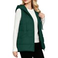 thumbnail image 5 of DailyTrove Women Hooded Drawstring Horizontal-quilted Sleeveless Vest, Casual Layering Gilet Outerwear, 5 of 8