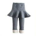 thumbnail image 4 of Esaierr Girls Winter Skirted Leggings Fleece Lined Leggings with Ruffle Skirt Warm Thick Cotton Tights for Toddler Kids, 4 of 9