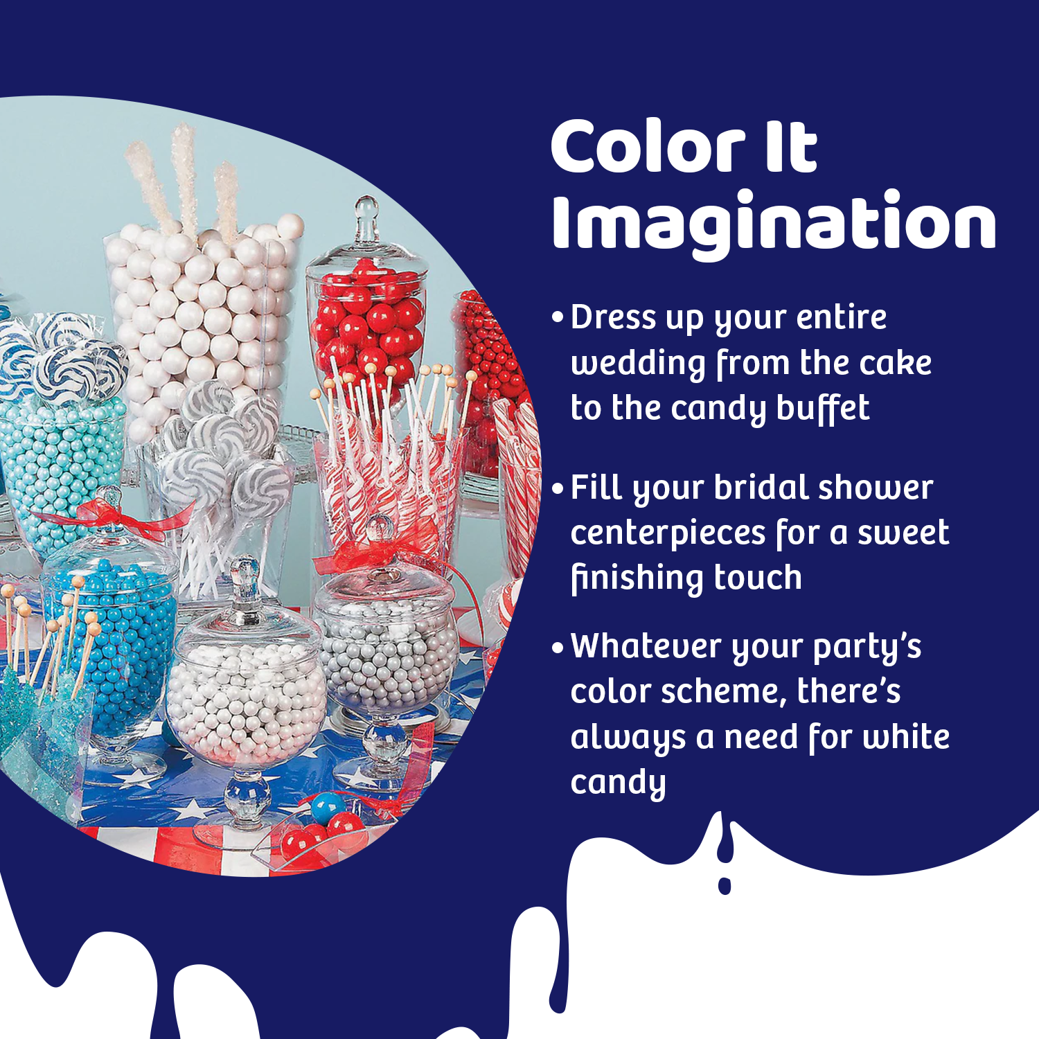 Color It Candy White Decorative Candy Buffet Sixlets, 14 oz