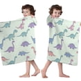 thumbnail image 4 of Colorful Dinosaur Assortment Pattern Hooded Bath Towel，50"x30" for Ages 3 To 12 Kids, Quick Dry Lightweight Soft Microfiber Hood Beach Towel Cover Up for Kids, 4 of 7