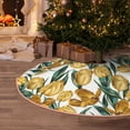 thumbnail image 6 of Daiia Yellow Tulips Drawing Merry Christmas Tree Skirt , Xmas Large Lace-up Tree Skirt, Santa Snowflakes Rustic Home Decorations New Year Party Farmhouse Decor-30", 6 of 7
