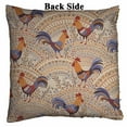 thumbnail image 2 of PKQWTM Cute Roosters Floral Ornament Beige Reversible Mermaid Cushion Cover Home Decor Sequin Pillow Case Size 18x18 inches, 2 of 2