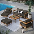 thumbnail image 1 of Modway Wren Ensemble de Mobilier de Patio Extérieur 6 Pcs en Bois Flotté Naturel, Gris Foncé, 1 of 12