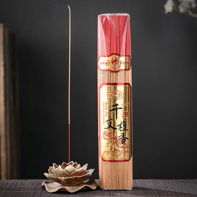 Xiao Hua Incienso chino de 1000 varillas, incienso tradicional Guanyin, incienso de bambú para adorar a Buda, adorar a los antepasados, templos, color primario sándalo.