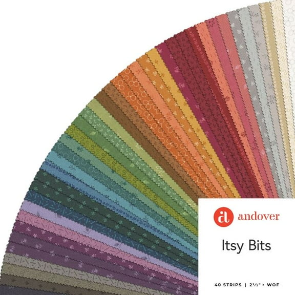 Jelly Roll - Itsy Bits by Renee Nanneman for Andover Fabrics Double Scoop 40pc Design Roll 2.5" Strips Roll-Up Bundle Quilter's Cotton Fabric Precuts (2S-ITSYBITS-X) M529.31