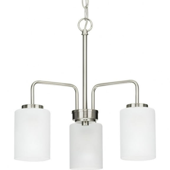 P400274-009-Progress Lighting-Merry - 3 Light Linear Chandelier-Brushed Nickel Finish    -Traditional Installation