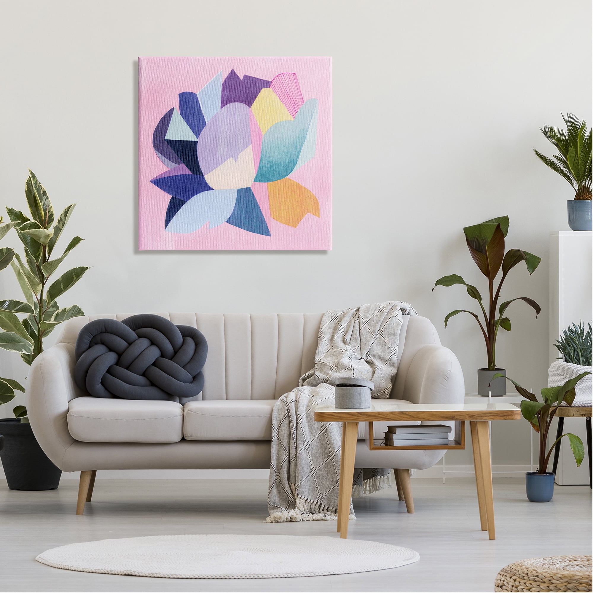 Stupell Industries Abstract Pop Blooming Flower Abstract Painting Gallery Wrapped Canvas Art Print Wall Art, 30 x 30