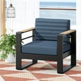 thumbnail image 2 of GDF Studio Neffs Stylish Aluminum Frame Club Chair with Blue Cushions, 2 of 7