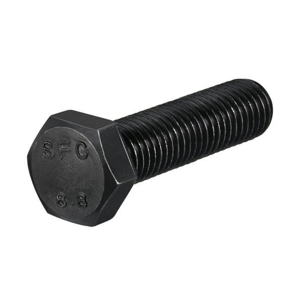M14x50mm Hex Bolts Grade 8.8 Carbon Steel Black 3 Pack