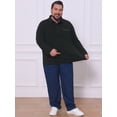 thumbnail image 2 of DARING DIVA Men's Big Tall Chest Pocket Long Sleeve Business Polo Shirt XL Black, 2 of 7