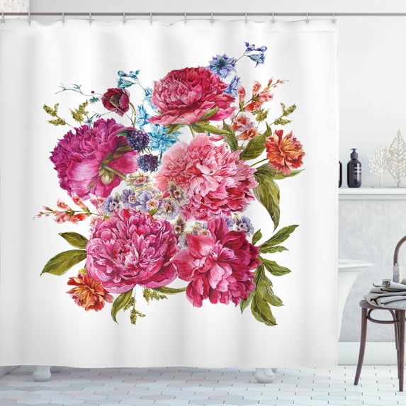 Ambesonne Shabby Flora Shower Curtain, Gentle Summer Flora, 69"Wx75"L, Multicolor
