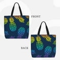 thumbnail image 3 of Vsdgher Abstract Bright Pineapple Fruit Retro print Tote Bag for Women Shoulder Bag with Zipper Large Shoulder Bag Handle Handbag Portable Washable for Travel, Work, 3 of 8