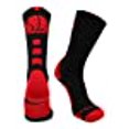thumbnail image 3 of MadSportsStuff Basketball Logo Athletic Crew Socks, Medium - Black/Scarlet, 3 of 10