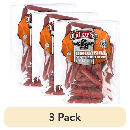 (3 pack) Old Trapper Original Beef Stick 15oz Resealable Bag