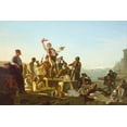 thumbnail image 1 of 24x36 gallery poster, Jolly Flatboatmen in Port, 1857 by George Caleb Bingham, 1 of 1