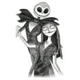 thumbnail image 2 of Women's The Nightmare Before Christmas Jack and Sally Black and White Dance Sketch Graphic Tee White Medium, 2 of 3