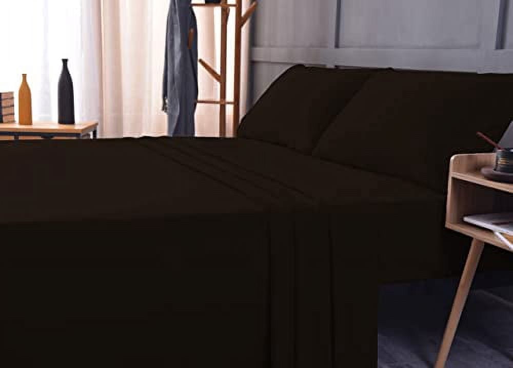 the Season Essentials Wrinkle Free Sheet Sets with Deep Pockets & Stain Resistant, 4 pc, 1800 Thread Count Bamboo Based, Brown, California King