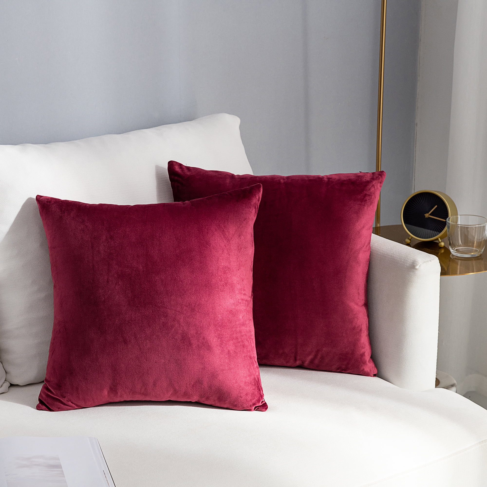 burgundy sofa pillows