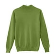 thumbnail image 5 of Women Sweaters Long Sleeve Tops Classic Crew Neck Pullover Sweaters Loose Dressy Casual Basic Clothes Army Green M, 5 of 5