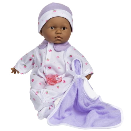 JC Toys La Baby Hispanic Baby Doll |Washable 11 Inch Soft Body Doll with Purple Outfit, Blanket and Pacifier|For Children 12 Months and Older