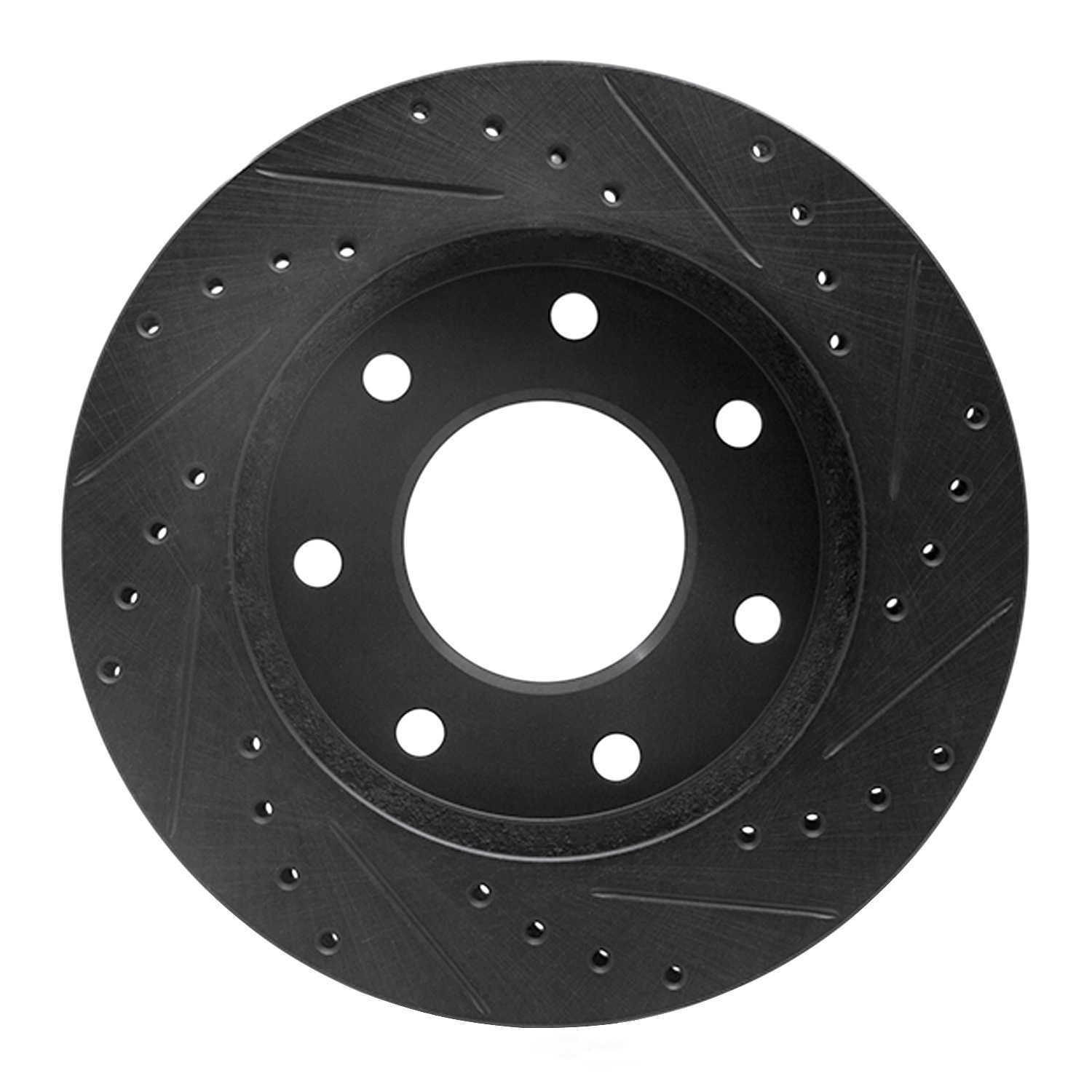 Dynamic Friction Company 633-54152L DFC Brake Rotor - Drilled And Slotted - Black