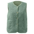 thumbnail image 6 of larppty Womens Fleece Vest Sherpa Casual Jacket Button Down Lightweight Fuzzy Outerwear Vests With Pocket 2025 Fall Fashion (Green, 4XL), 6 of 7