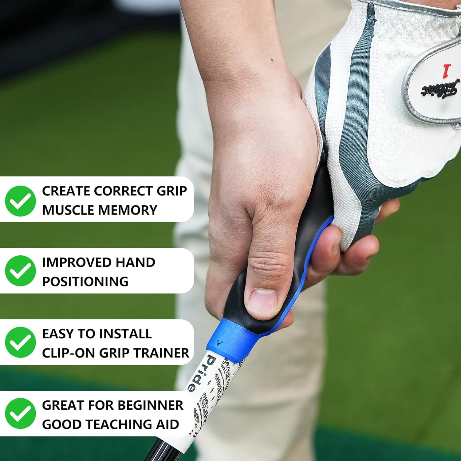 Golf Grip Trainer for Right Hand, Correct Grip Posture, Improve Swing Accuracy, Practical Golf Training Gear（Black，2Pcs）