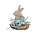 thumbnail image 2 of Figura De Conejo De Plástico Adorno de madera con forma de huevo de Pascua azul con diseño de flor artificial y conejo para decoración de escritorio del hogar (1 unidad) JASKFLY, 2 of 7