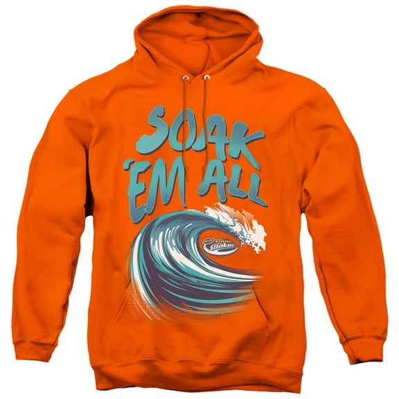Super Soaker Soak Em All Adult Pullover Hoodie Sweatshirt Orange