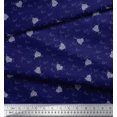 thumbnail image 2 of Soimoi Blue Poly Georgette Fabric Heart & Love Text Print Fabric by the Yard 42 Inch Wide, 2 of 3