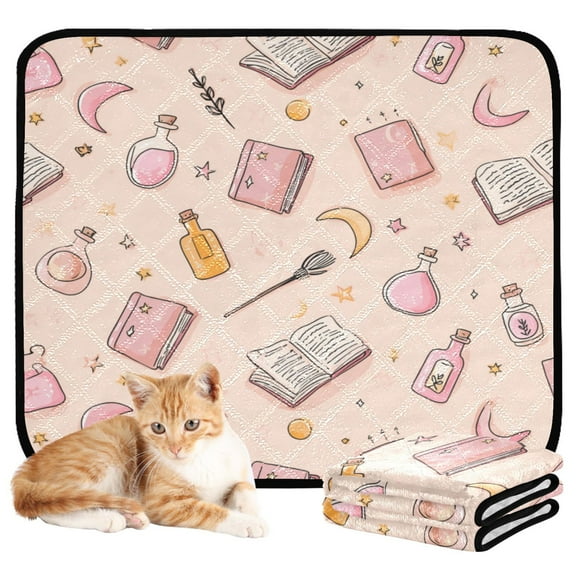 Washable Pet Pee Pads with Super Absorbent Reusable Training Pads for Dogs & Cats Pastel Pink Witchy Items