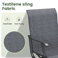 thumbnail image 4 of Vicllax Outdoor Dining Chair Patio Swivel Chairs Set of 2 Rocking Metal Textilene Fabric, Graphite, 4 of 6