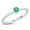 Simulated Emerald, variant on Bezel Set Simulated Emerald Cubic Zirconia Round Solitaire Ring Sterling Silver Size 7