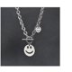 thumbnail image 2 of Smiley Face Choker Necklace, Stainless Steel Silver Plated Paperclip Chain Necklace For Women Men, 2 of 5
