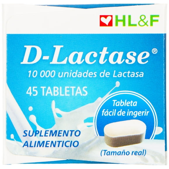 D-Lactase /Enzima Lactasa de Origen Natural, Apoyo Digestivo, 45 Tabletas