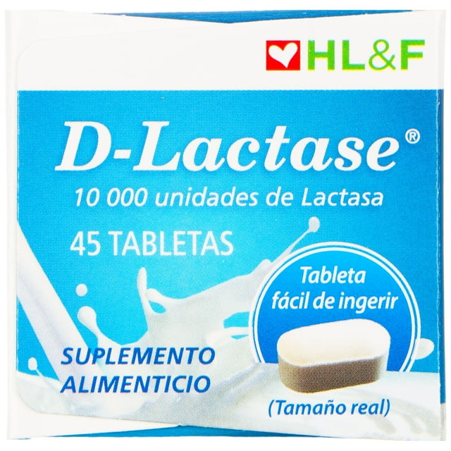D-Lactase /Enzima Lactasa de Origen Natural, Apoyo Digestivo, 45 Tabletas