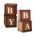 thumbnail image 1 of 4 Pieces Baby Boxes Baby Shower Decorations Balloons Boxes for Party Holiday Wood Color, 1 of 8