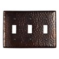 thumbnail image 1 of The Copper Factory Solid Hammered Copper Tripple Switch Plate in Antique Copper Finish - CF127AN, 1 of 1