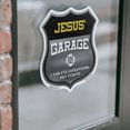 thumbnail image 4 of Jesus's Garage I Can Fix Everything But Stupid (5 Pack) 4 inch X 4 inch Shield Shaped Heavy Duty 3.2 mil Vinyl Decals To last, Gift for Dads and Uncles Classic Americana Crafted in the, 4 of 6