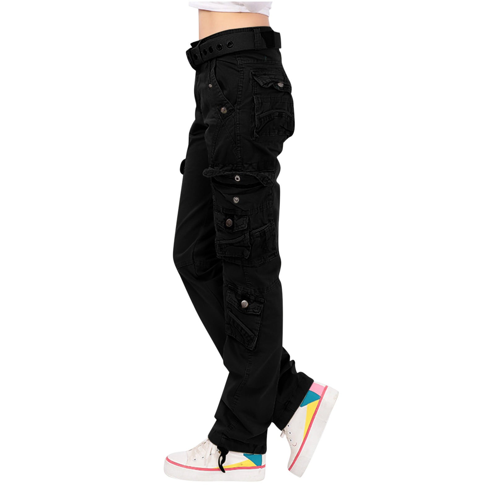 Cargo Pants Womens Vintage Fashion 90s Y2k Pants Streetwear Multi