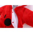 thumbnail image 3 of Kiijoy Newborn Boys Jumpsuit Baby Fleece Hooded Solid Romper Cartoon Bear Soft Onesie, 3 of 4