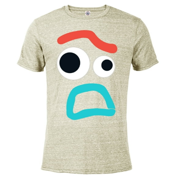 Disney and PIXAR Toy Story 4 Forky Timid Face Costume T-Shirt- Short Sleeve Blended T-Shirt for Adults - Customized-Putty Snow Heather