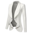 thumbnail image 2 of Doublju Women's Long Sleeve Draped Wide Shawl Lapel Blazer with Plus Size, 2 of 4