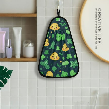 

Patrick s Day Hanging Towel Kitchen Hand Towel Bathroom Absorbent Towel Machine Washable Quick Dry Dishcloths