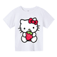 thumbnail image 2 of Camiseta de verano con dibujos animados de Hello Kitty para niñas, ropa deportiva de manga corta, estilo informal, estilo Kawaii, 2 of 5