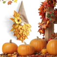 thumbnail image 4 of Maple Gnomes Wreath with Soft Lights Front Door Hanger Thanksgiving Decorations Harvest Festival Ornament for Home Yellow, 4 of 4
