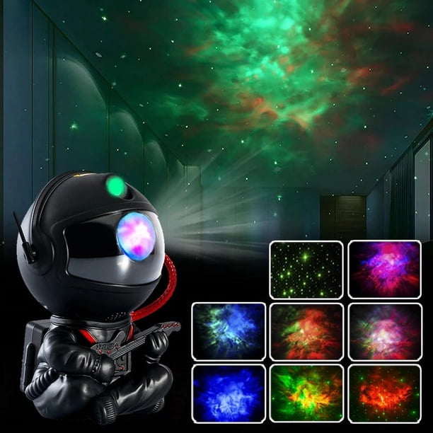 Proyector de astronauta, Artiflr blanco 360 grados LED cielo estrellas nebulosa galaxia luz nocturna para niños adultos decoración del dormitorio del bebé JM Lámpara de proyector