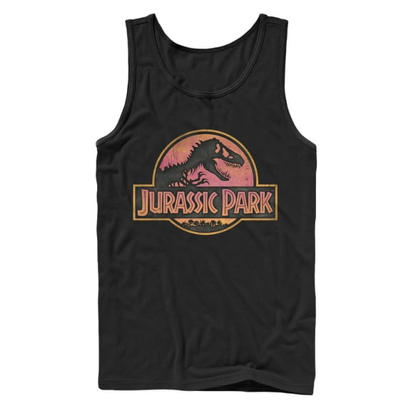 Men's Jurassic Park Sunrise Logo  Tank Top Black 2X Large